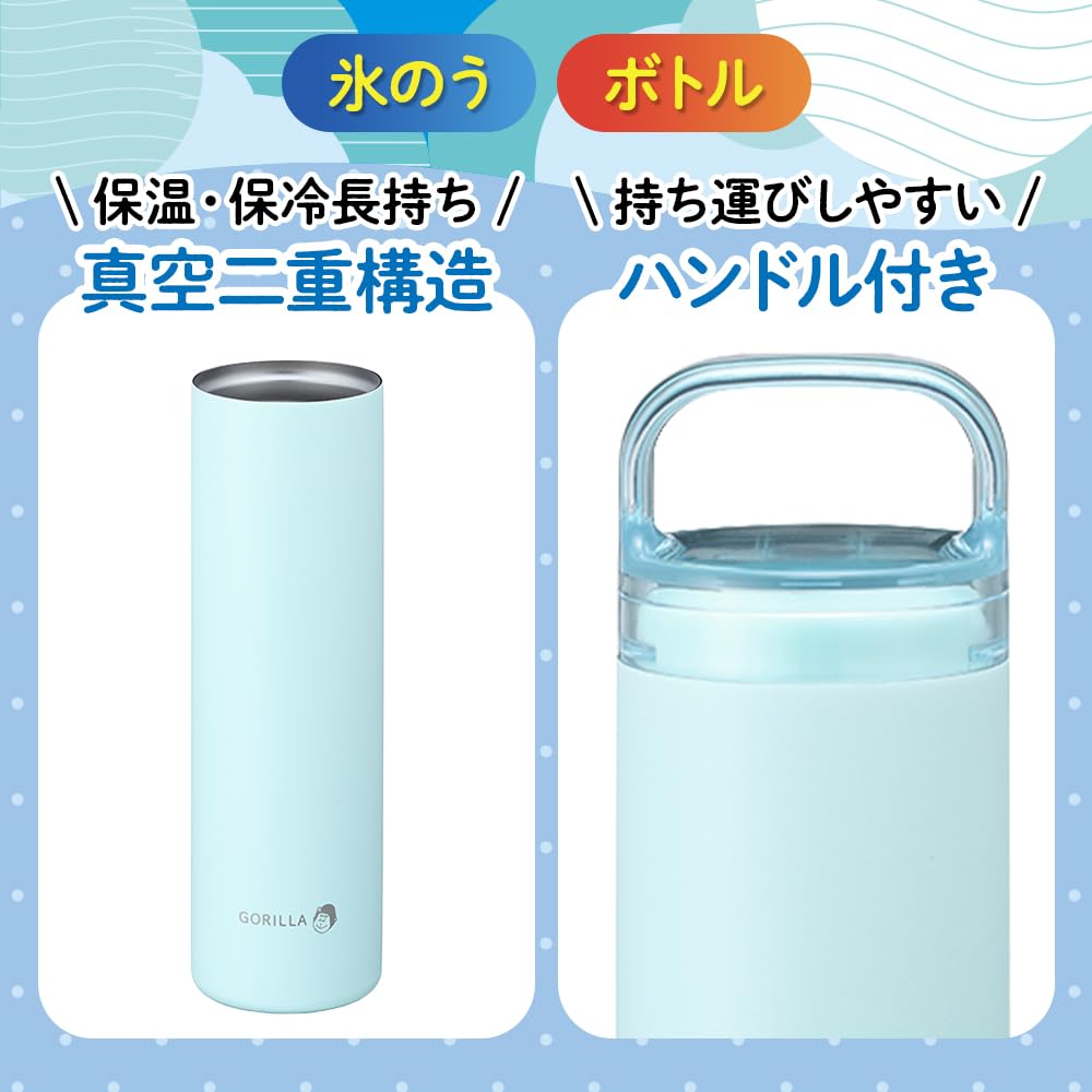 Amazon.co.jp: ゴリラの冷棒 氷のう 2WAY 携帯用 アルミ製 真空二重
